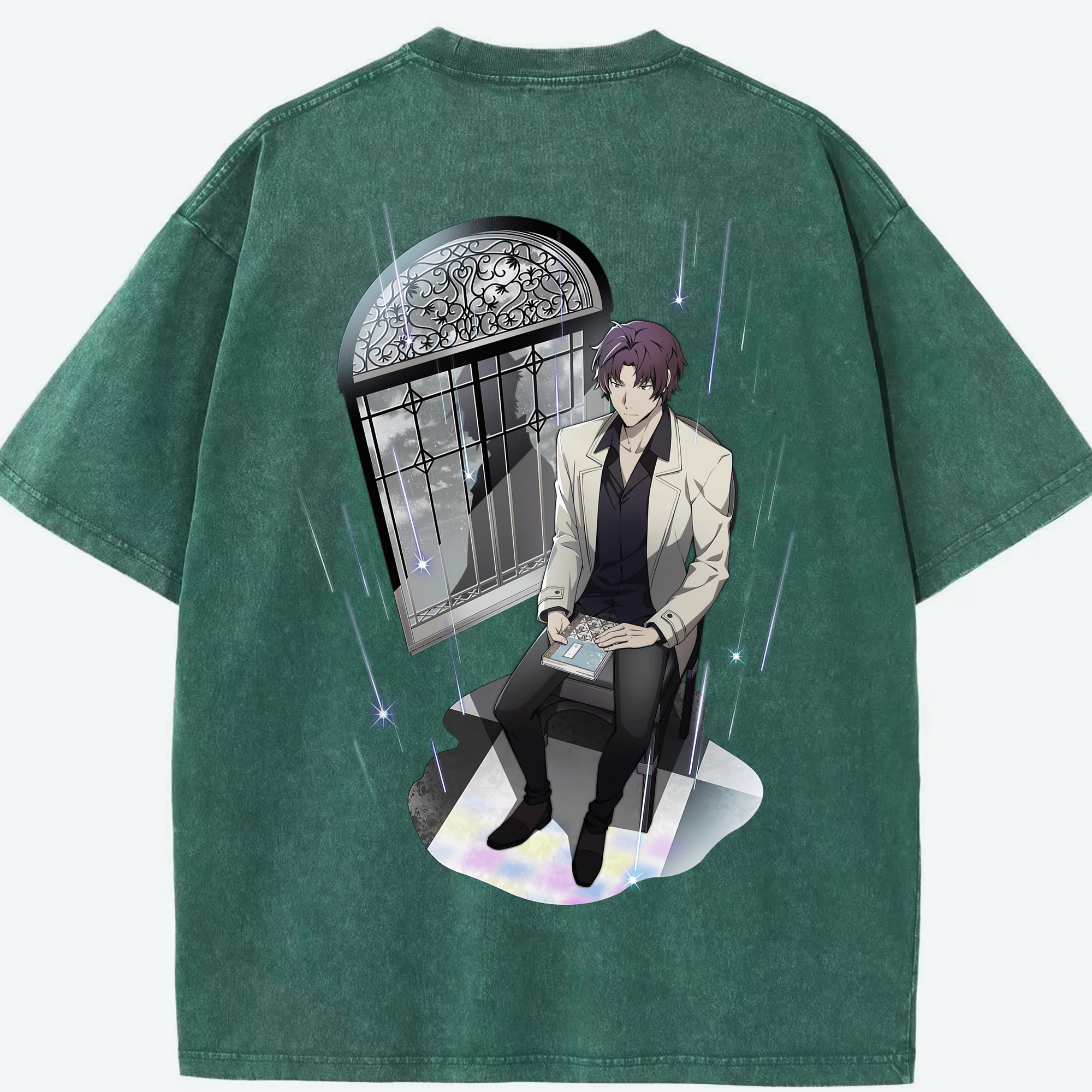 （画像用） 文豪ストレイドッグス Bungo Stray Dogs 綿100% ヴィンテージ風 半袖Tシャツ（背面プリント）
